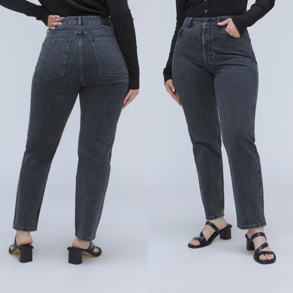 Everlane The Curvy '90s Cheeky Straight Jean Ankle Washed Black Size 26 NWT
